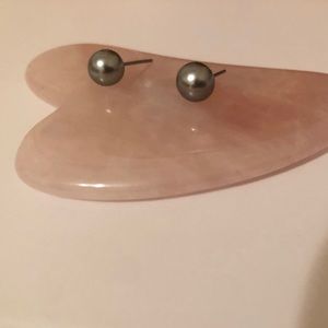 Navy Blue Faux Pearl Studs